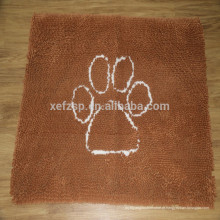 esteira da bacia do animal de estimação do cão do chenille do microfiber, esteira dos alimentos para animais de estimação do microfiber